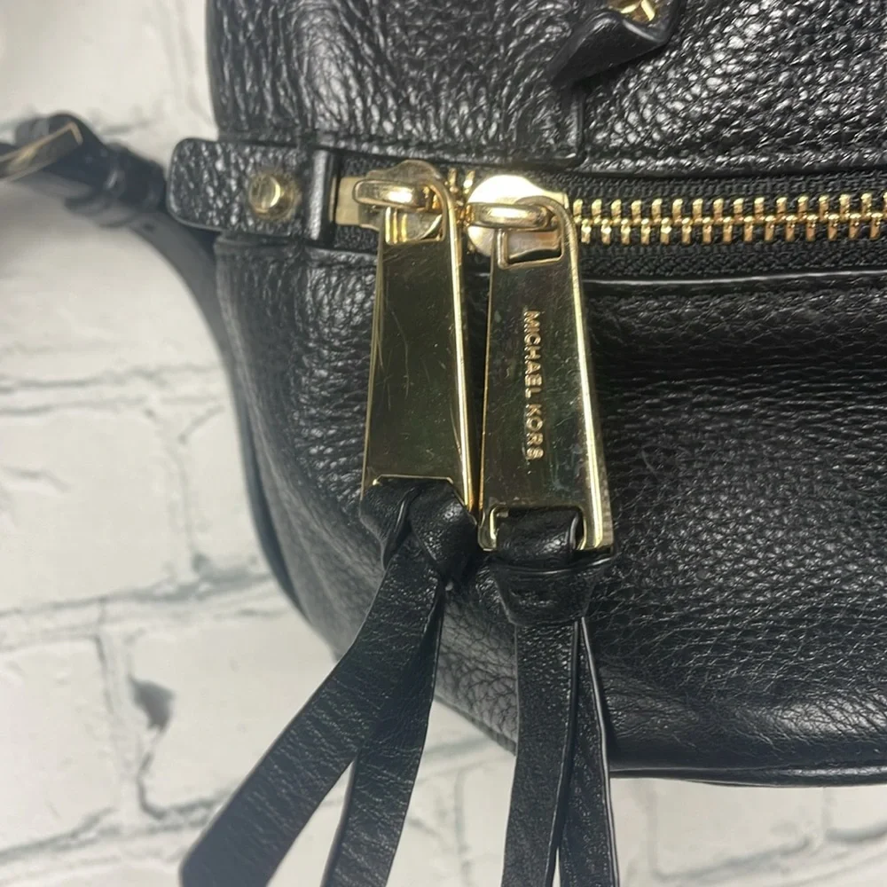 MICHAEL KORS Black Pebbled Leather Small Rhea Backpack - Picture 4 of 11